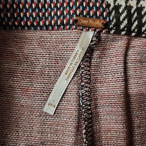 Free People Plaid High Rise Soft Skinny Pants Size 2 Brown & Red Fall Colors - Picture 3 of 3